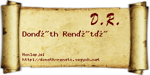 Donáth Renátó névjegykártya